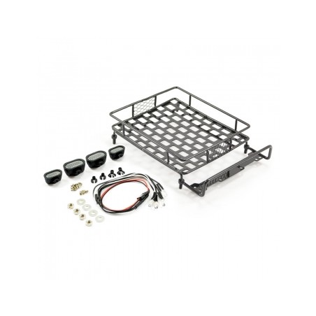 FASTRAX RACK DE BAGAGEM DE ALUMÍNIO PRETO c / LÂMPADAS DE LED L165MM X W112MM