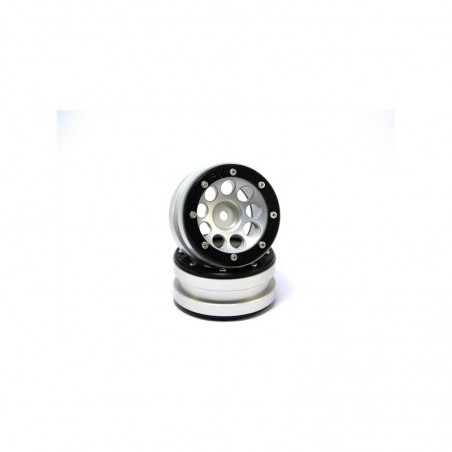 BEADLOCK WHEELS PT- ECOHOLE SILVER/BLACK 1.9 (2 PCS)