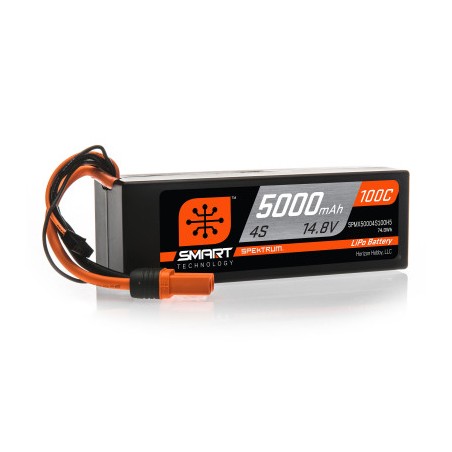 14.8V 5000mAh 4S 100C Smart Hardcase LiPo Battery: IC5