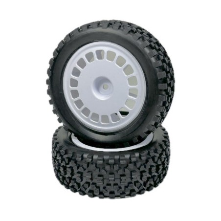 1:10 Buggy Wheel Set "Mini Block" front white 2