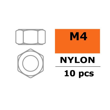 Revtec - Hexagon Nut - M4 - Nylon - 10 pcs