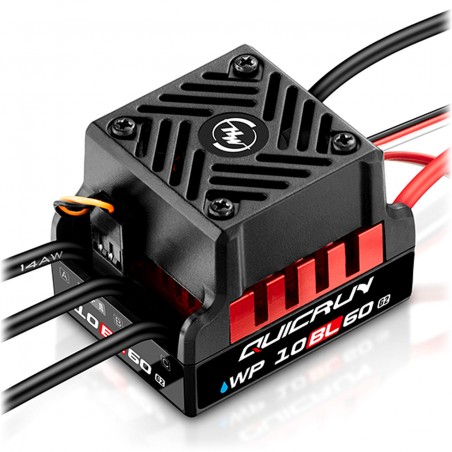 Controlador de velocidade eletrônico (ESC) brushless Hobbywing QuicRun WP10BL60 G2 60A 2-3s para automodelos 1:10