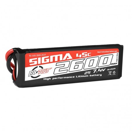RC PLUS - LI-PO BATTERYPACK SIGMA 45C 2600 MAH 2S1P 7.4V XT0