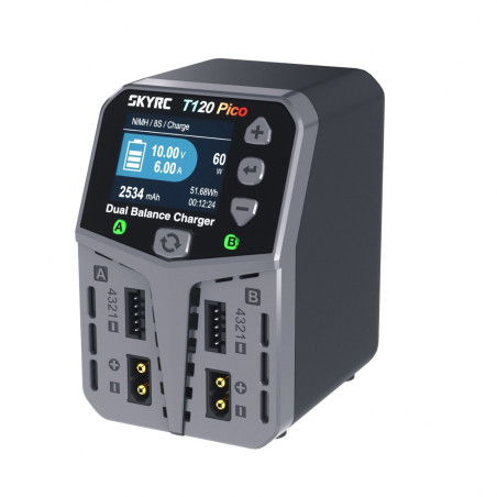 Carregador SkyRC T120 Pico AC LiPo 2-4s 6A 2x60W