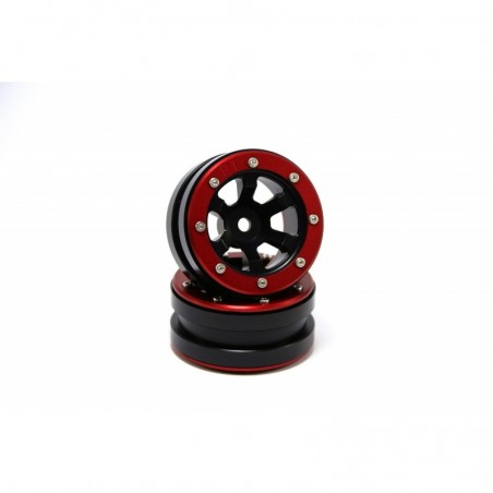 BEADLOCK WHEELS PT- WAVE BLACK/RED 1.9 (2 PCS)