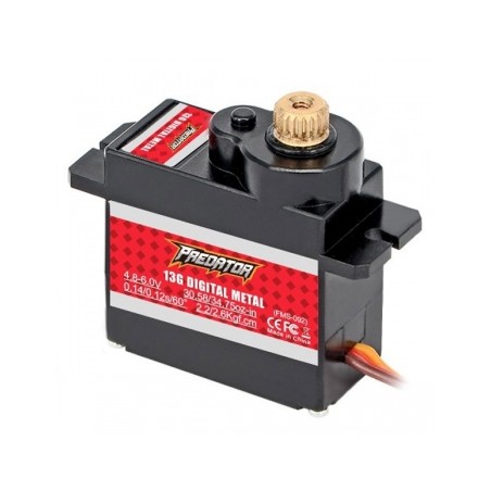 FMS PREDATOR ANALOG 13g ENGRENAGEM DE METAL SERVO REVERSE