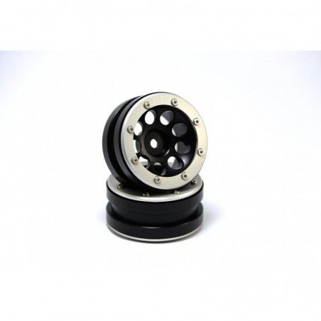 BEADLOCK WHEELS PT-ECOHOLE BLACK/SILVER 1.9 (2 PCS)