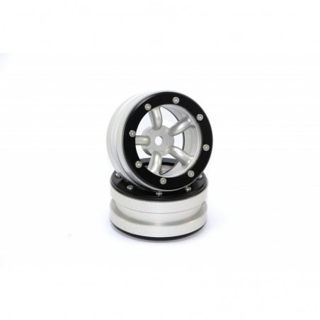 BEADLOCK WHEELS PT-SAFARI SILVER/BLACK 1.9 (2 PCS)