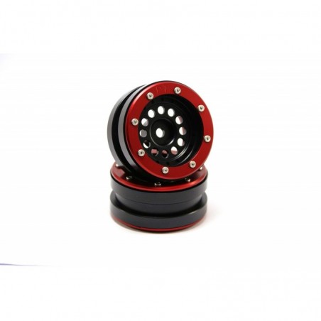BEADLOCK WHEELS PT-BULLET BLACK/RED 1.9 (2 PCS)