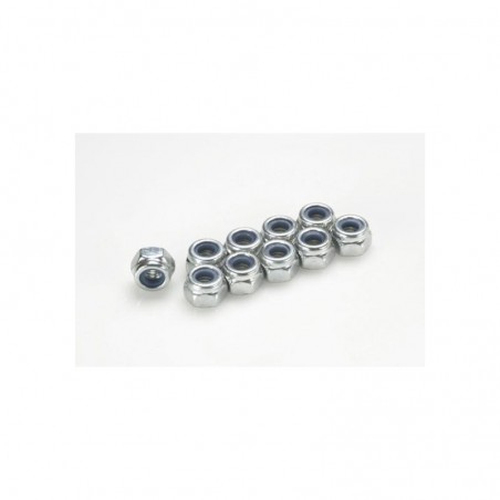 HEXAGON NYLSTOP NUT M5 - GALVANIZED STEEL - 10 PCS