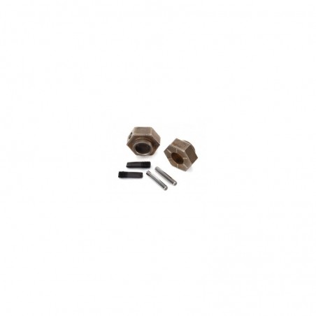 Wheel hubs, 12mm hex (2) stub axle pins (2) (steel)
