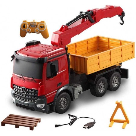 Caminhão basculante Mercedes-Benz Actros 1:20 basculante de controle remoto 2.4Ghz Double Eagle