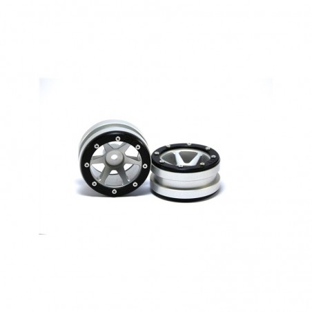 BEADLOCK WHEELS PT- SLINGSHOT SILVER/BLACK 1.9 (2 PCS)