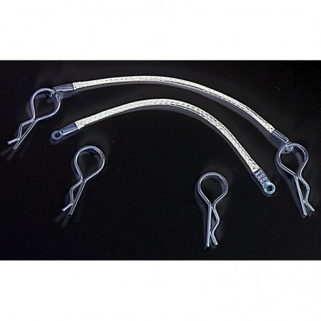 BODY CLIPS 1:10 WITH ROPE, SILVER (80MM)