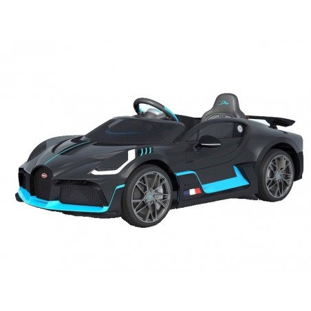 Carro eletrico para crianças Bugatti Divo 12v, módulo de música, assento de couro, pneus de borracha EVA