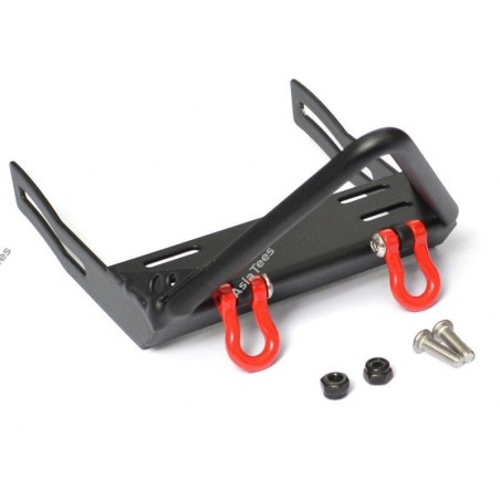 Team Raffee Co. Realistic Steel Stinger Front Bumper w/ Towing Hooks Black for Axial SCX10