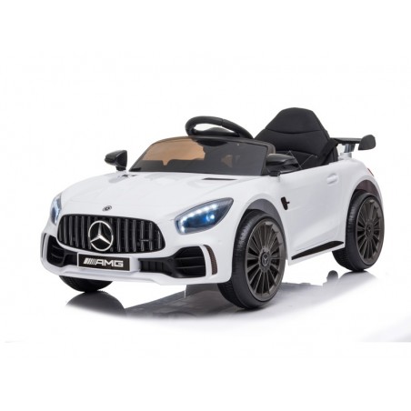 Carro eletrico para crianças Mercedes GTR, passeio elétrico de 12V no carro, pneus de borracha EVA, assento de couro