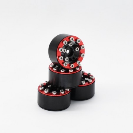 Axial scx24 jantes aluminio beadlock vermelho