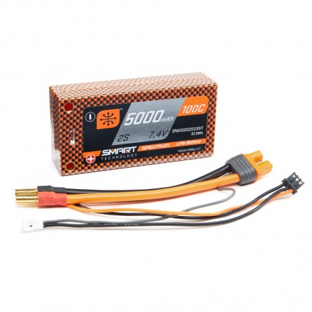 Bateria LiPo 7.4V 5000mAh 2S 100C Smart Race Shorty Hardcase: Tubos, 5mm