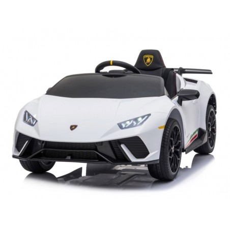 Carro eletrico para crianças Lamborghini Huracan 12v, módulo de música, assento de couro, pneus de borracha EVA