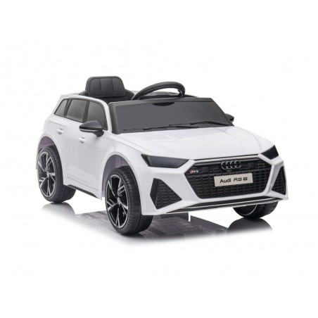 Carro eletrico para crianças Audi RS6 12v, módulo de música, assento de couro, pneus de borracha EVA