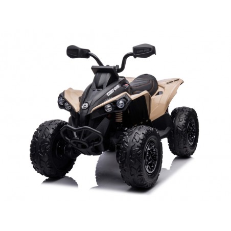 CAN-AM ATV Quad, 12 volts, assento de couro, pneus de borracha, módulo de música