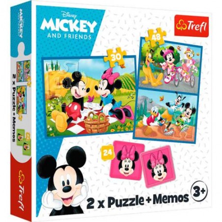 PUZZLE 2 EM 1 + MEMO - MEET THE DISNEY CHARACTERS
