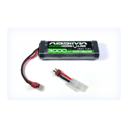 Greenhorn NiMH Stick Pack 7.2V 3000mah (T-Plug + Tamiya Adaptor)