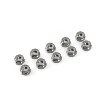 Nylstop nut M4 Gun Metal , Aluminium (10pcs)