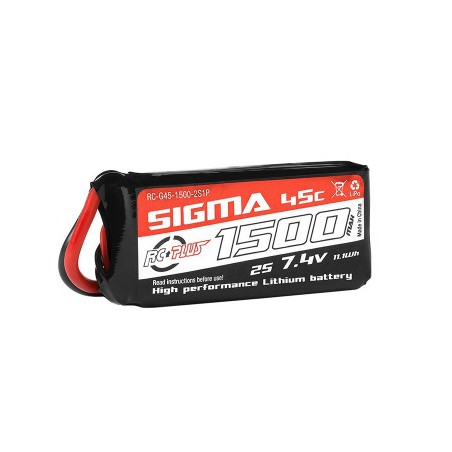 RC PLUS LI-PO BATTERYPACK SIGMA 45C 1500 MAH 2S1P 7.4V XT-60