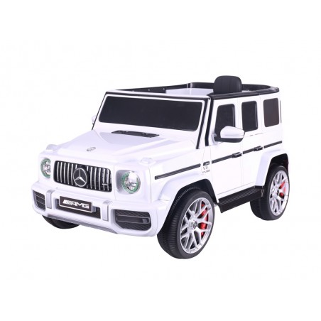 Carro eletrico para crianças Mercedes G63 12v, módulo de música, assento de couro, pneus de borracha EVA