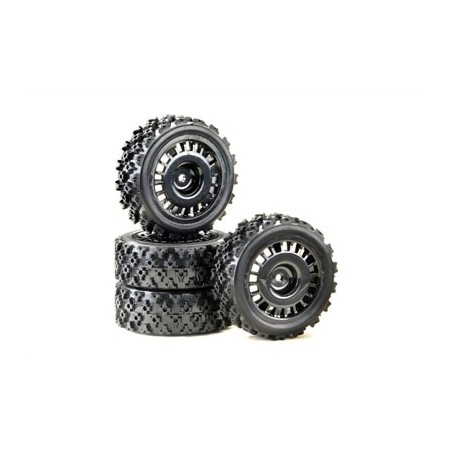 Wheel Set "Rally Block Design" 1:10 black