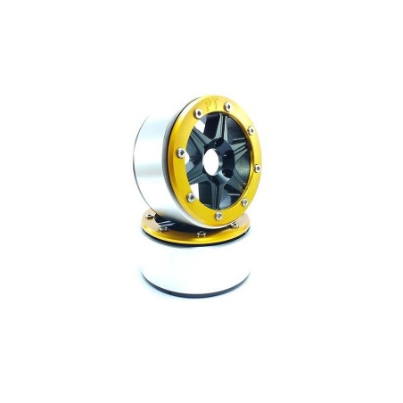 Beadlock Wheels PT-Sixstar Black/Gold 1.9