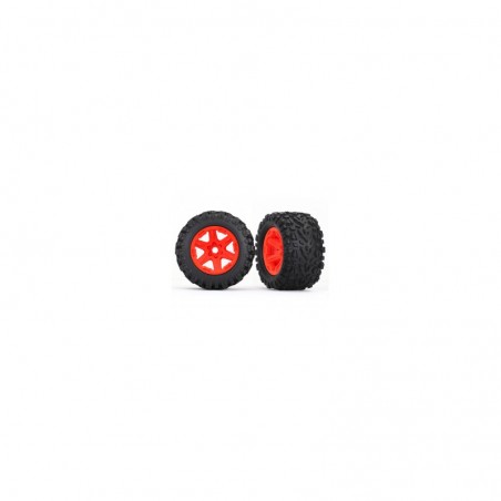 Tires wheels, assembled, glued orange wheels