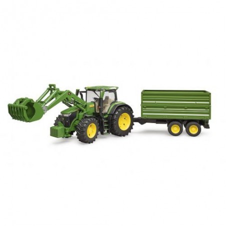 BRUDER  JOHN DEERE 7R 350 COM CARREGADOR FRONTAL E CAMINHÃO BASCULANTE
