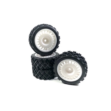 Wheel Set "Rally Block Design" 1:10 White 4