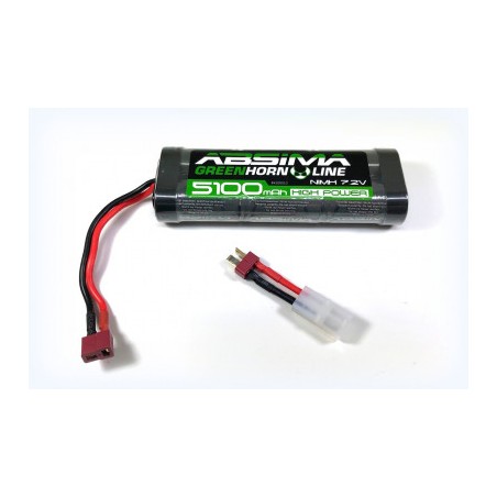 Greenhorn NiMH Stick Pack 7.2V 5100mah (T-Plug + Tamiya Adaptor)