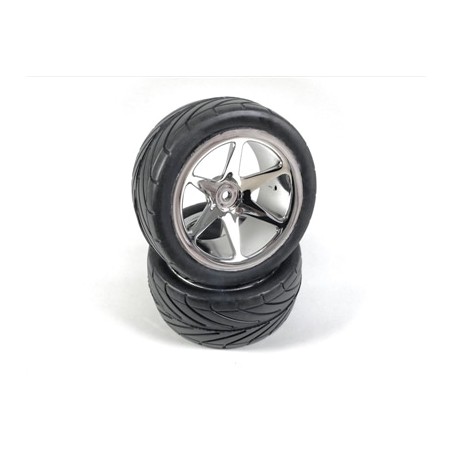 Buggy Wheel Set 6-Spoke/Street 1:10 Rear Chrome