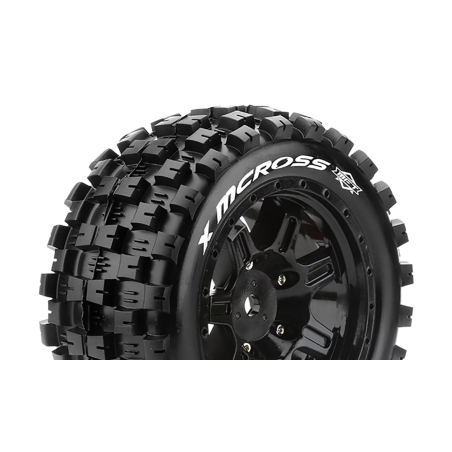 MFT X-MCROSS Tire Set for X-Maxx Mounted Sport Black 24mm