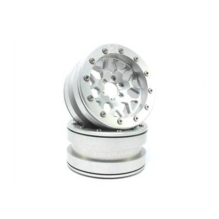 Metsafil Beadlock Wheels PT-Mesh Silver/Silver 2.2 2 pcs