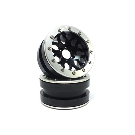 Metsafil Beadlock Wheels PT-Mesh Black/Silver 2.2 2 pcs