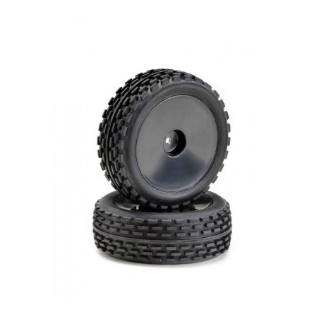 Wheel Set Buggy Disc "Offroad" front Black (2) 1:10