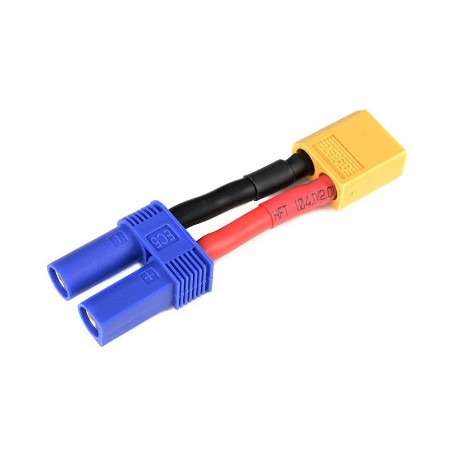 Power Adapter Lead EC-5 Socket to XT-60 Plug 12AWG Silicone