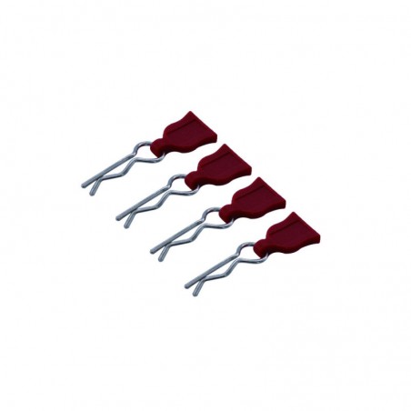 CLIPES DE CORPO COM TABS DE BORRACHA EASY PULL VERMELHO (4pcs)