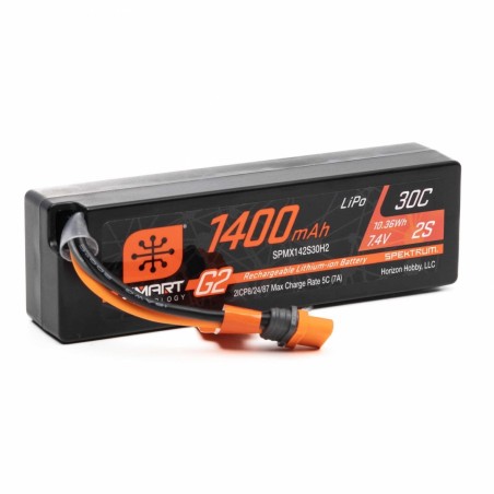SPEKTRUM 7.4V 1400mAh 2S 30C Smart G2 LiPo IC2