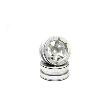 Beadlock Wheels PT- Wave Silver/Silver 1.9 (2 pcs) Marca Metsafil