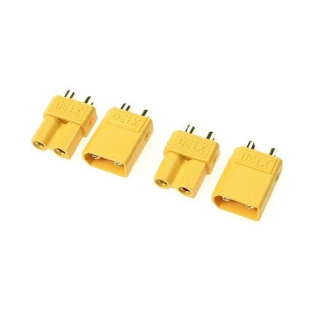 Connector - XT-30 - Gold Plated - Male + Female - 2 pairs