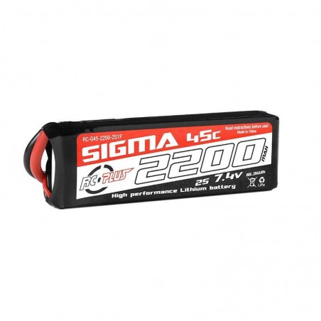 BATERIA LI-PO SIGMA 45C 2200 MAH 2S1P 7.4V XT-60