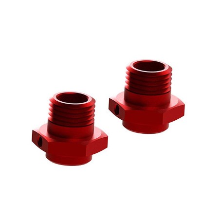 Wheel Hex Aluminum 17mm (16.5mm Thick) Red (2)