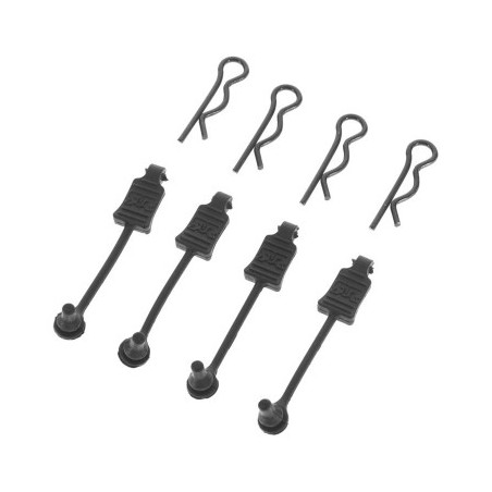 Body Clip Retainer 1-8 Scale Black (4)